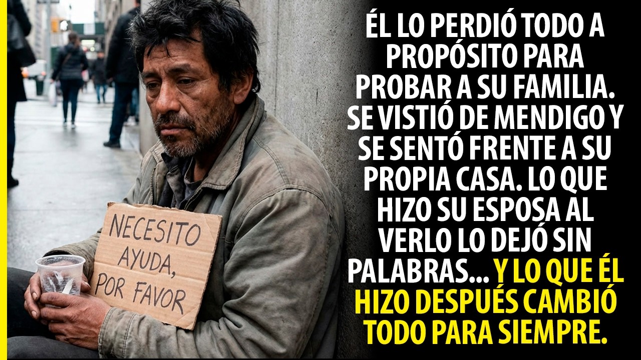 MILLONARIO FINGE SER MENDIGO Y SU PROPIA ESPOSA LE DA UNA MONEDA SIN RECONOCERLO