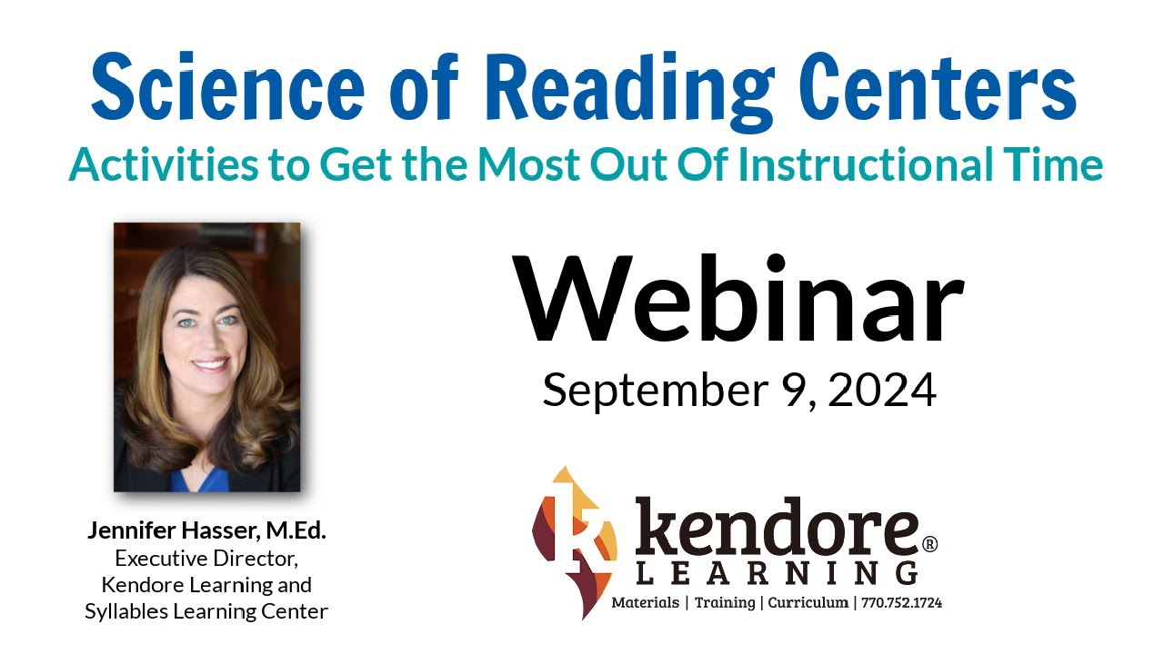Science of Reading (SoR) Centers⎪A Kendore Learning Webinar