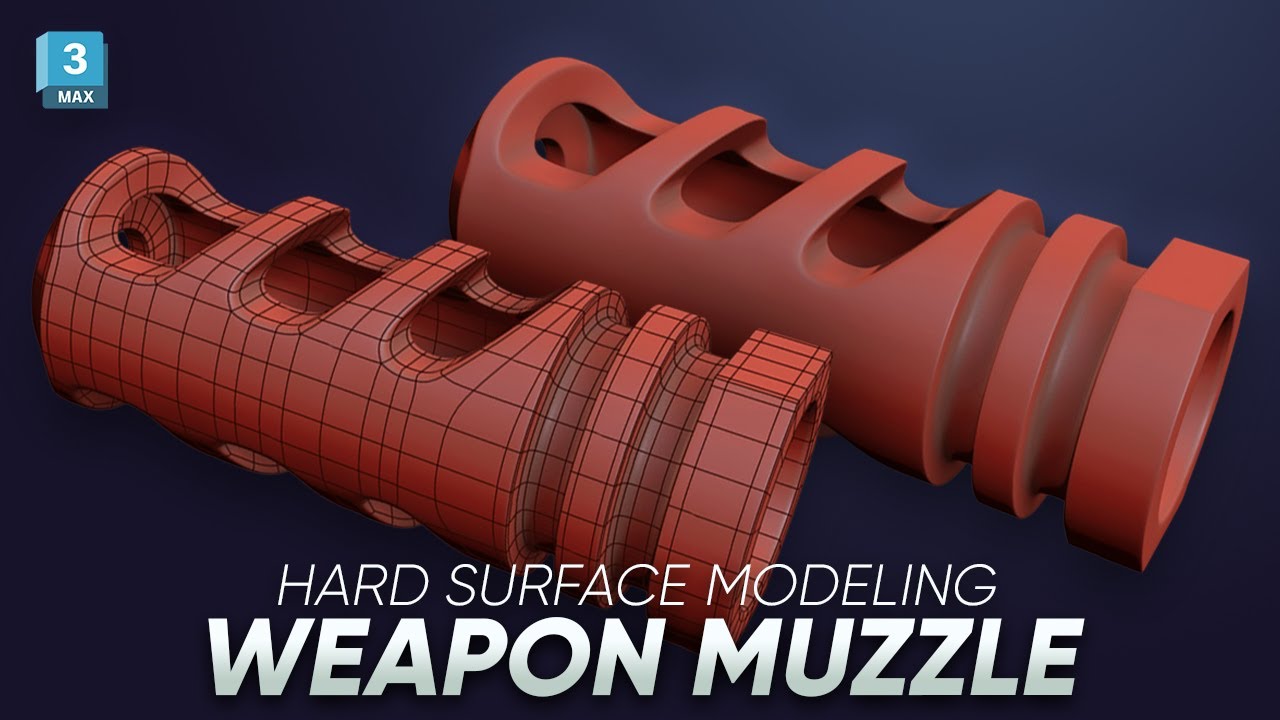 3D Muzzle Brake 02 modeling with 3dsmax