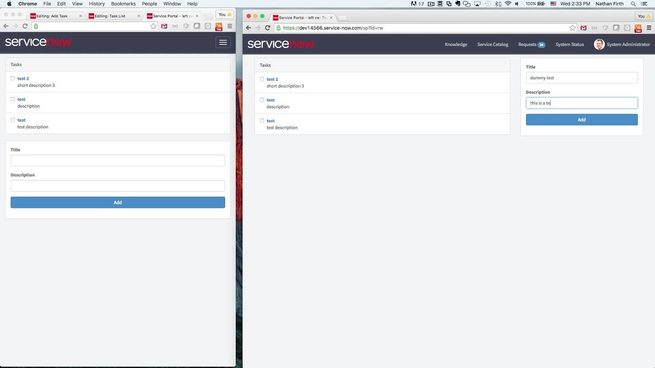 ServiceNow Real Time To Do App using Service Portal & Record Watchers
