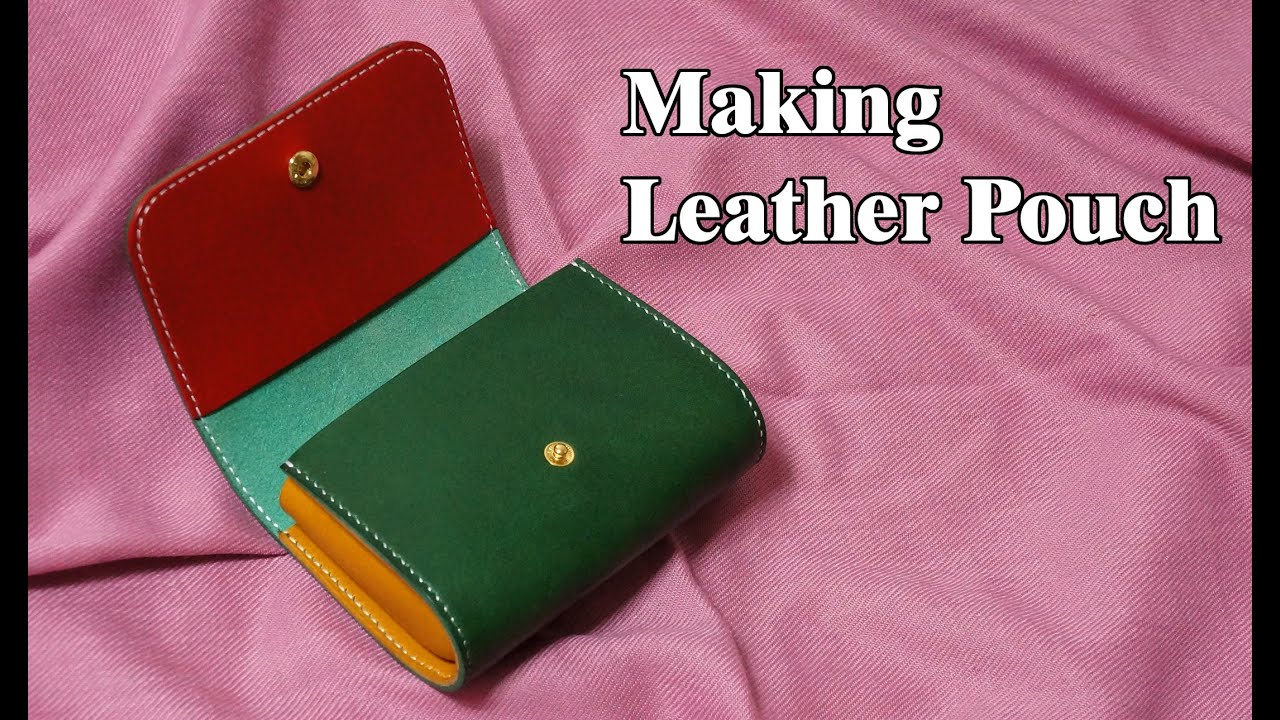 43 [Leather Craft] Making Leather Pouch / [가죽공예] 가죽 파우치 만들기 / Free Pattern