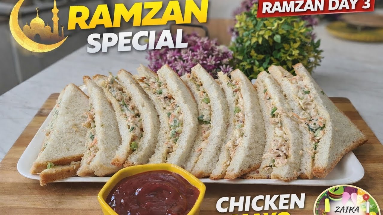 Creamy, juicy & super tasty Chicken Mayo Sandwich recipe | #RamzanDay3 #ramzan @zaikanasreen 