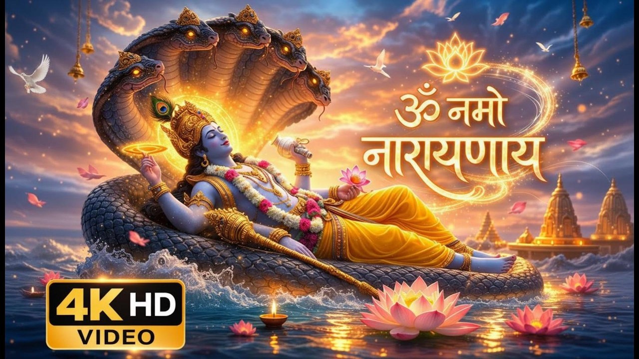 🌼 Om Namo Narayana – Divine Mantra for Inner Peace & Eternal Protection 🌼4K HD Video for Meditation