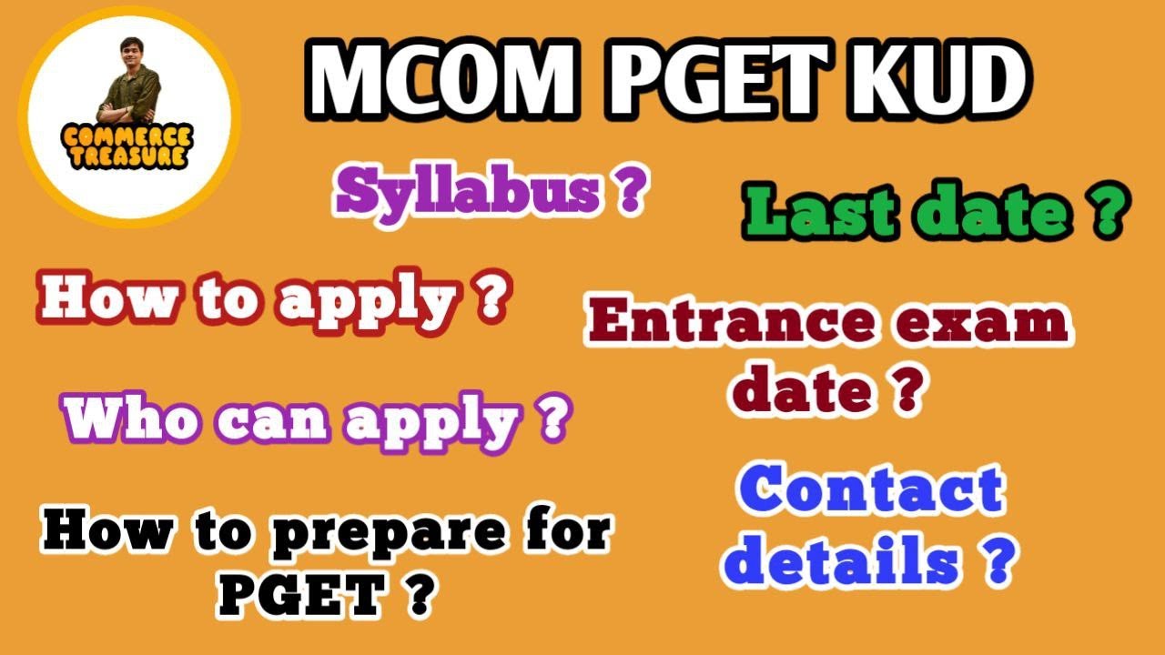 KUD M.COM PGET Application 2021. MCom entrance exam kud 2021 notification in detail.
