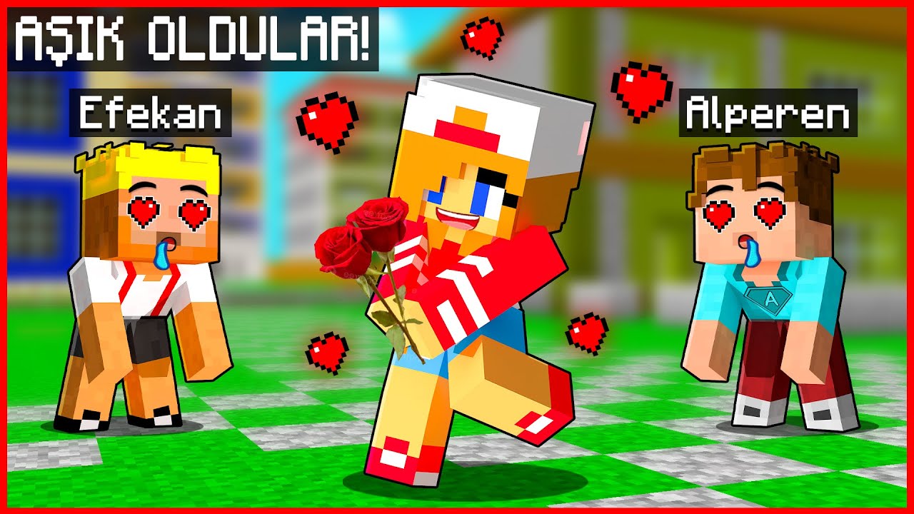 EFEKAN VE ALPEREN ŞEHİRE YENİ GELEN KIZA AŞIK OLDULAR 🥰   Minecraft
