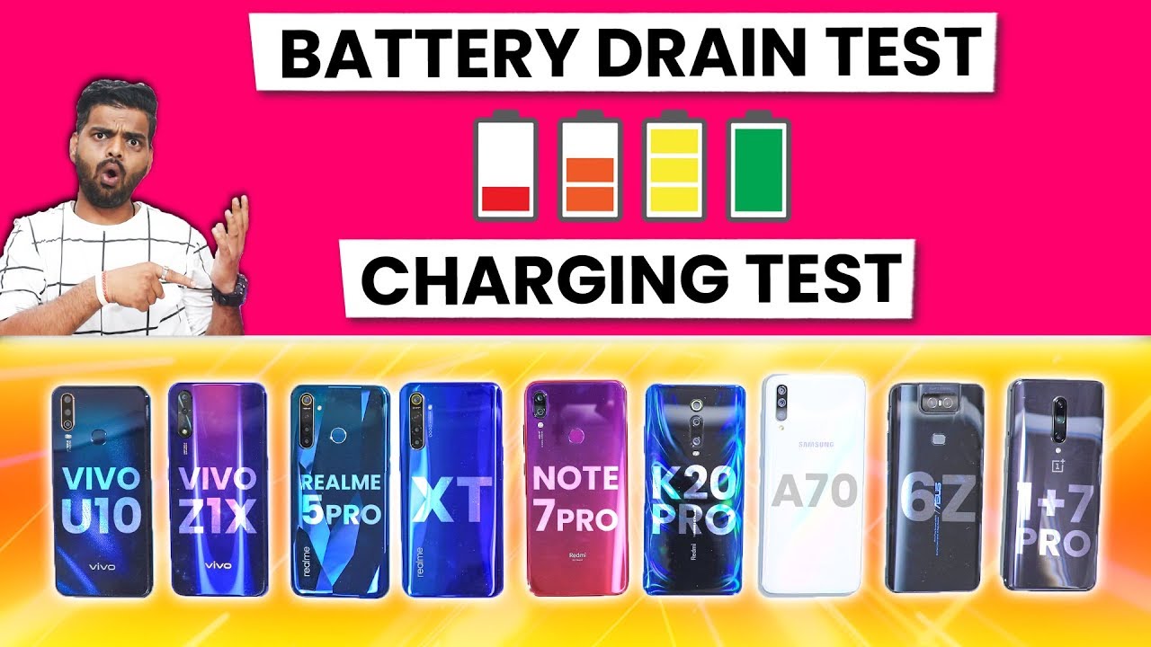 Battery Drain And Charging Test: Realme XT & 5 Pro, K20 Pro, 1+7 Pro, 6Z, z1x, A70, U10, 7 Pro 🔥🔥