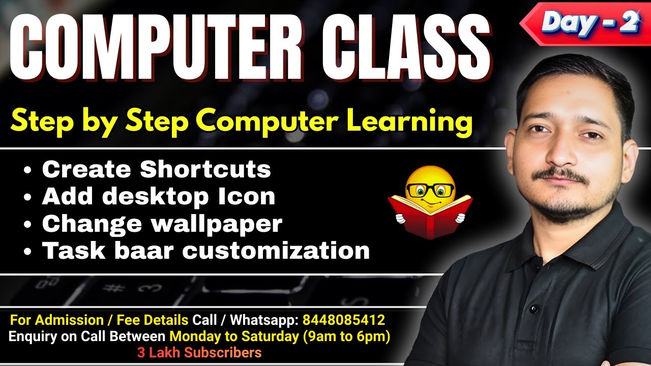 #2 DAY-2 Computer Class | Create Shortcuts, Add Desktop Icon, How to change wallpaper? Zero to Hero