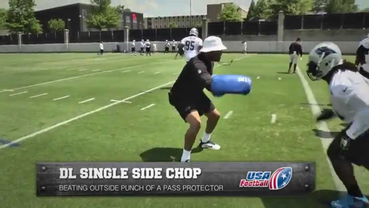 Carolina Panthers single side chop drill: Defensive linemen