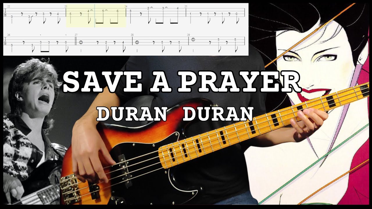 Duran Duran - Save A Prayer (Bass Cover w/Tab & Backing Track)