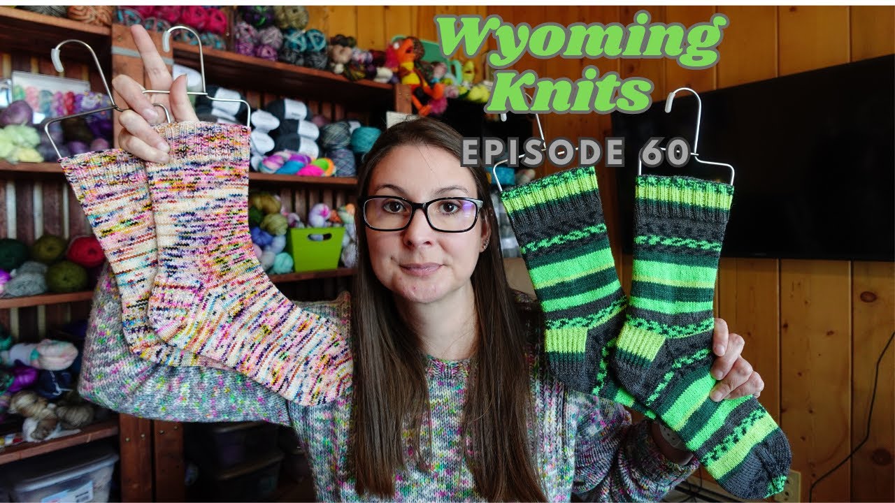 Wyoming Knits Episode 60- Halloween Socks, a Blanket, a sweater, and The Stephen West MKAL