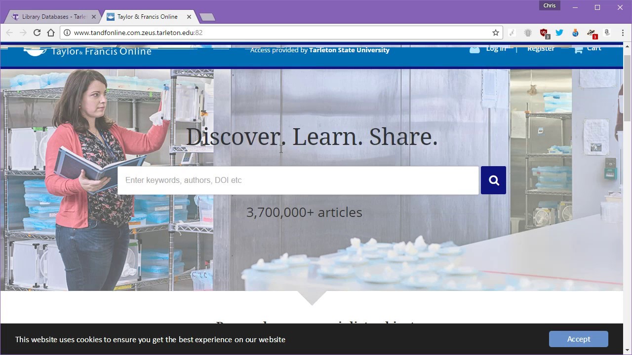 Research Methods: Finding Articles in Taylor and Francis Online