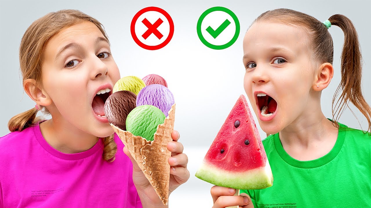 Ice cream vs fruit 🍉 🍌 🍓 🍎