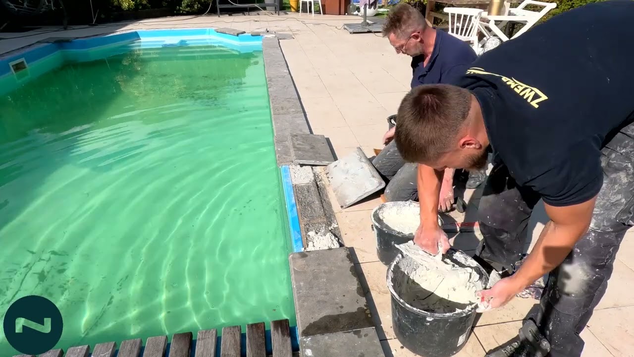 Zwembad Renovatie Randtegels plaatsen! Zwembad-DHZ