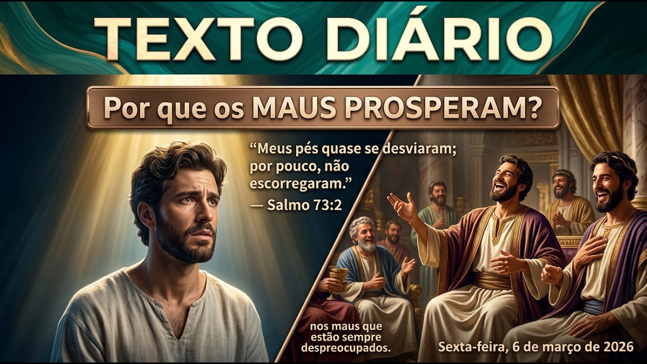 TEXTO DIÁRIO — 06/03/2026 | Por que os MAUS PROSPERAM? Descubra o segredo para NÃO DESISTIR!