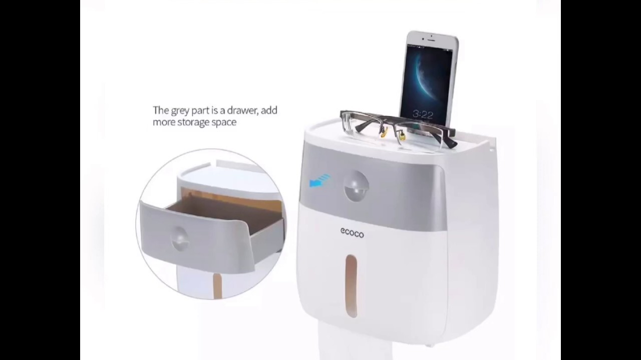 ECOCO E1804 Wall-Mounted Bathroom Multifold Paper Towel Tissue Dispenser for Storage Box with Drawer