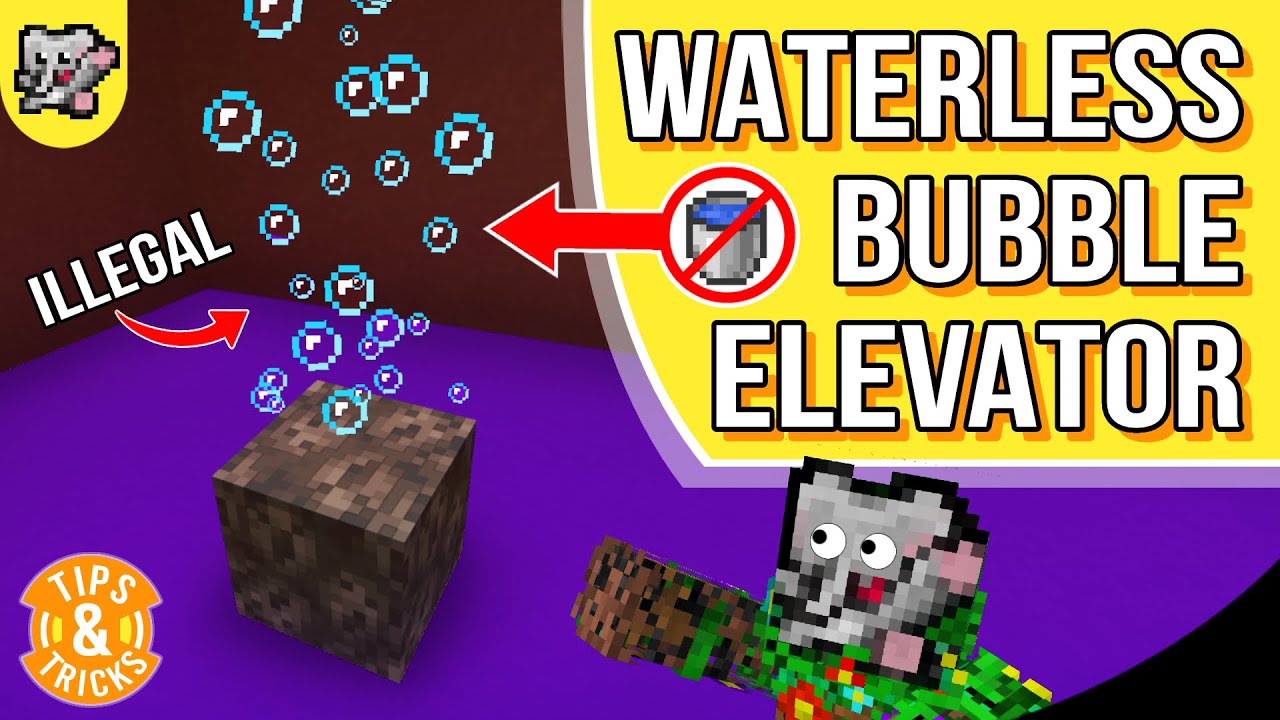 Invisible Waterless Bubble Elevator | Minecraft Tips & Tricks | Bedrock MCPE PS XBOX SWITCH