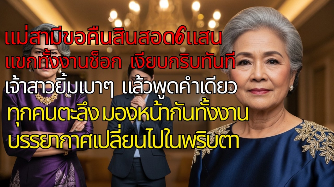 😱แม่สามีขอคืนสินสอด 6 แสนบาทในงานแต่ง! 🔥 สิ่งที่เจ้าสาวพูดทำเอาทั้งงานตะลึง #บทเรียนชีวิต