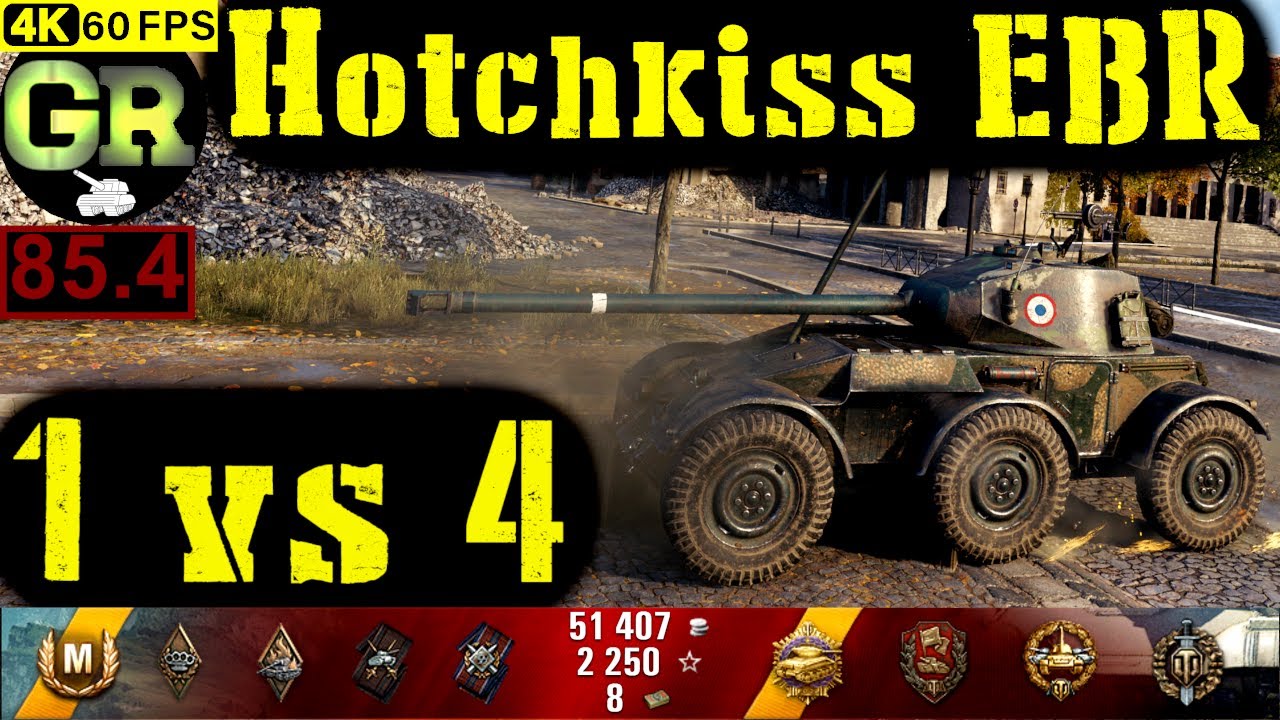 85_World of Tanks Hotchkiss EBR WoT Replay - 10 Kills 3.7K DMG(Patch 1.4.0)