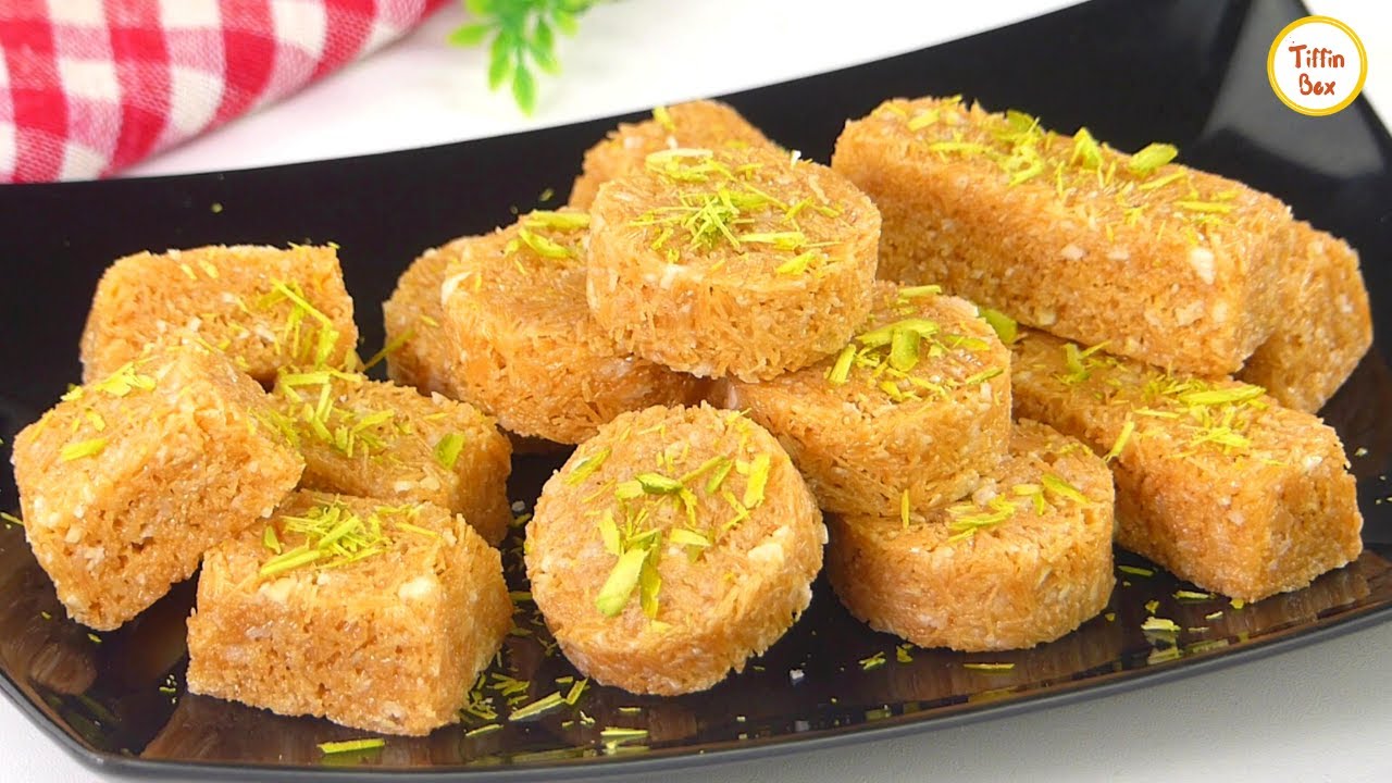 Shemai Barfi / Seviyan ki Mithai | Eid Special Recipe by Tiffin Box | Seviyan ki Mitha Tukray, Borfi