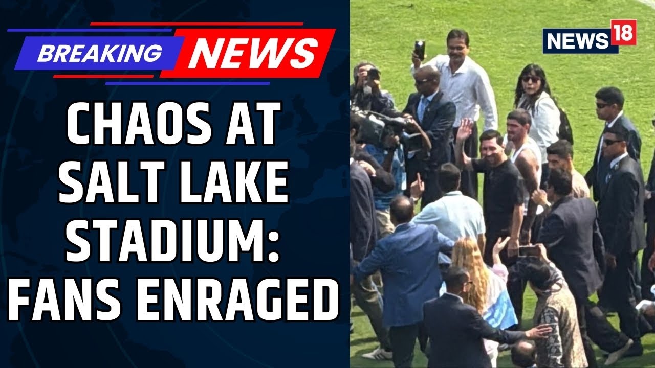 Chaos At Salt Lake Stadium: Security Breach Forces Lionel Messi To Halt Lap Of Honour | News18