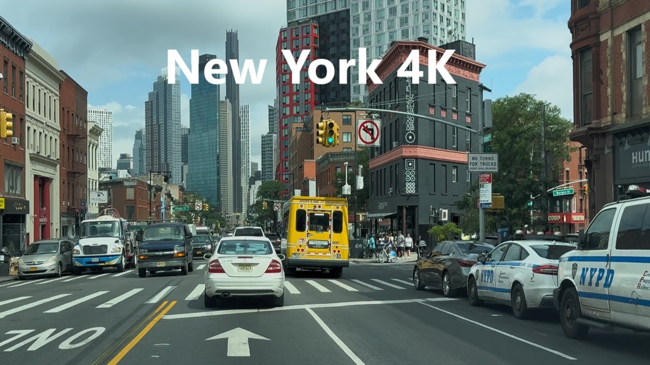 4K New York - Brooklyn - Driving tour in Flatbush Avenue & Tillary Street