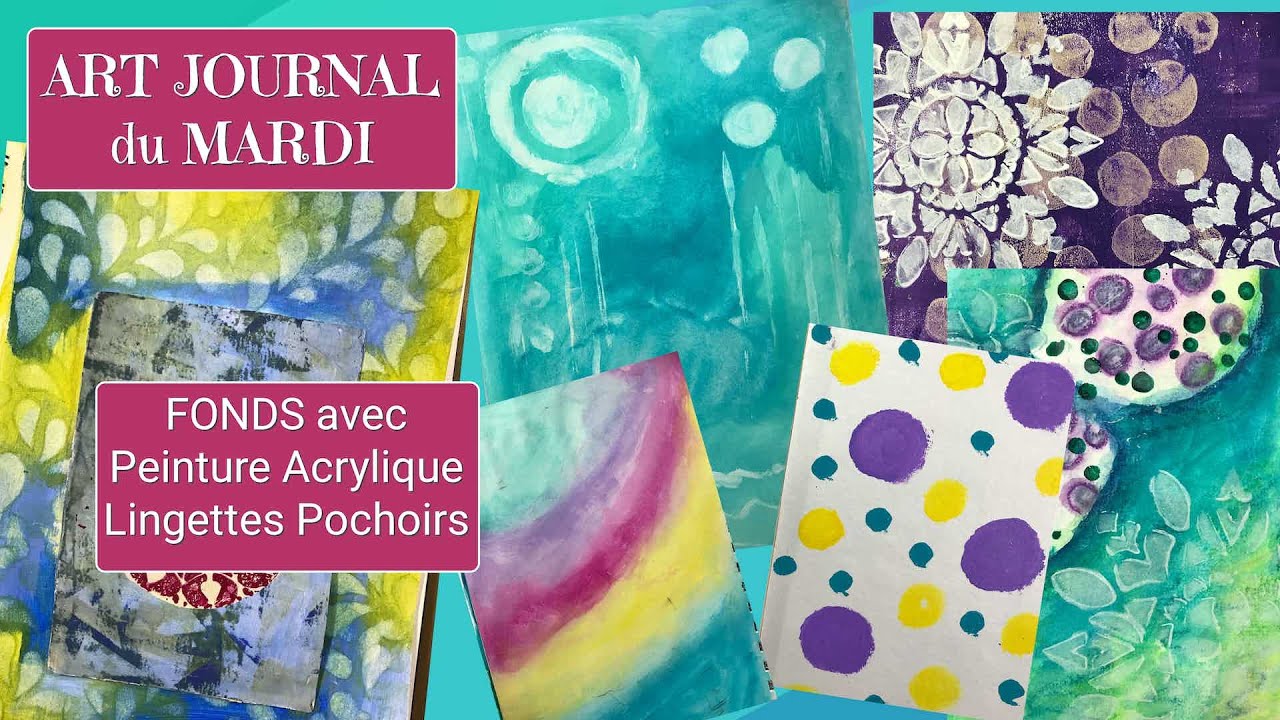 6 TECHNIQUES pour créer des FONDS avec la peinture ACRYLIQUE, lingettes et pochoirs