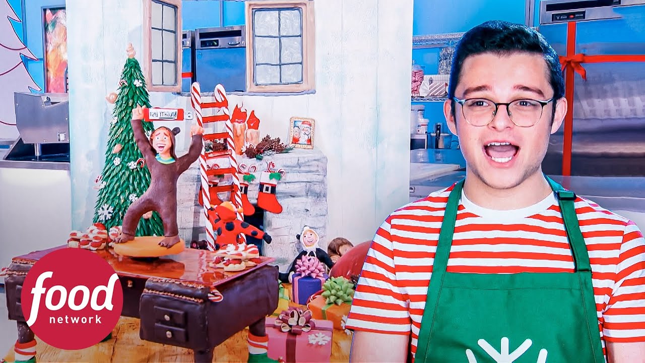 Efecto giratorio hace ganar a este pastel navideño | Guerras de Navidad | Food Network Latinoamérica