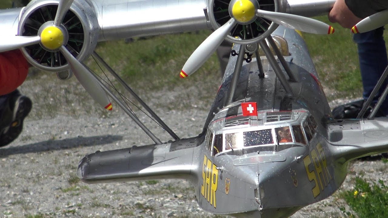 Oldtimer Seawater RC Scale Model Airplane 3x Engines Dornier Do-24