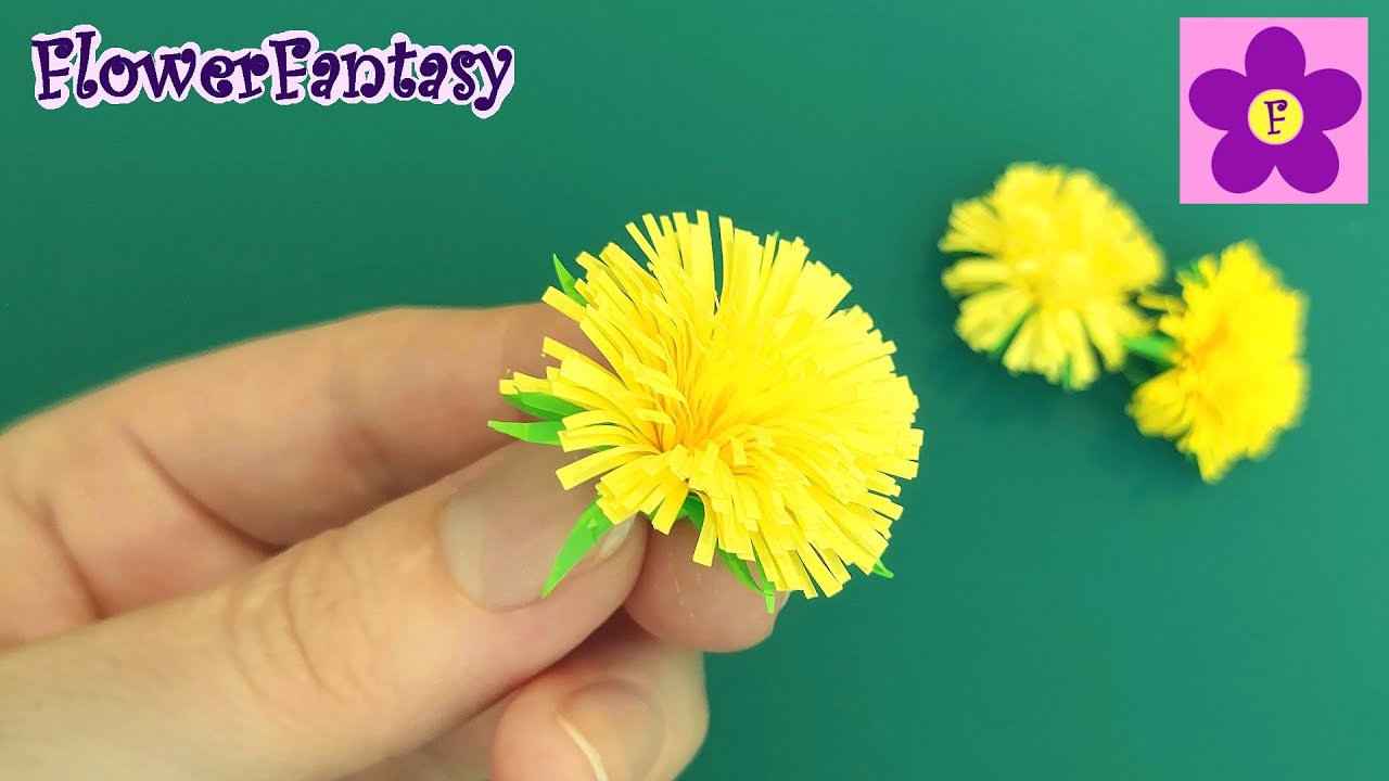 Одуванчик из бумаги своими руками / Простые поделки /Бумажные цветы
