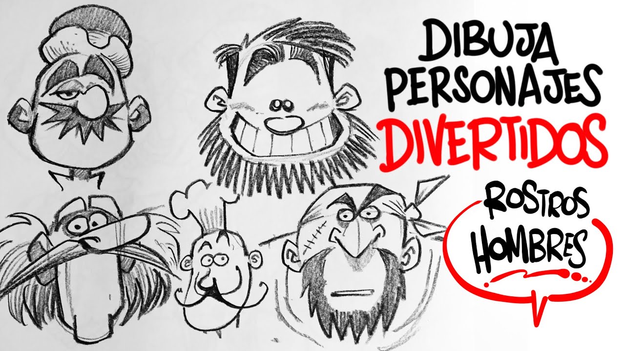 COMO DIBUJAR ROSTROS MASCULINOS cartoon