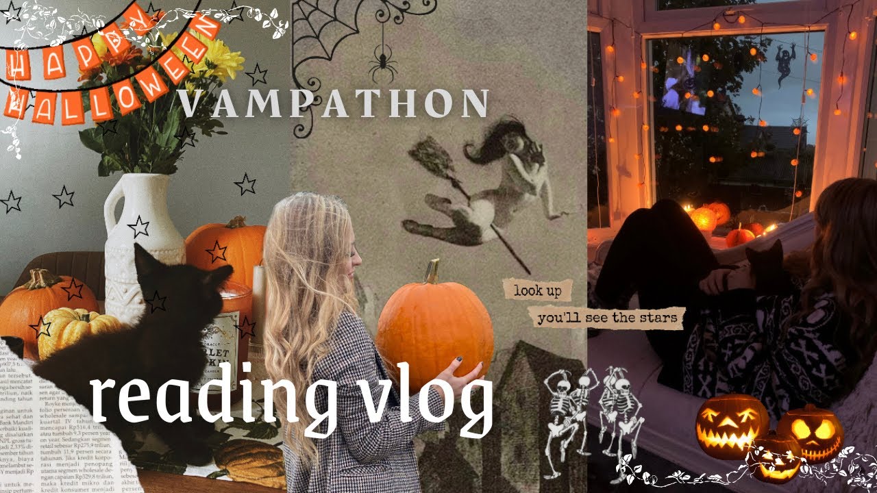 🎃 Видеоблог о чтении на Хэллоуин | вырезание тыквы, штормовая погода и уютная атмосфера | Вампато...