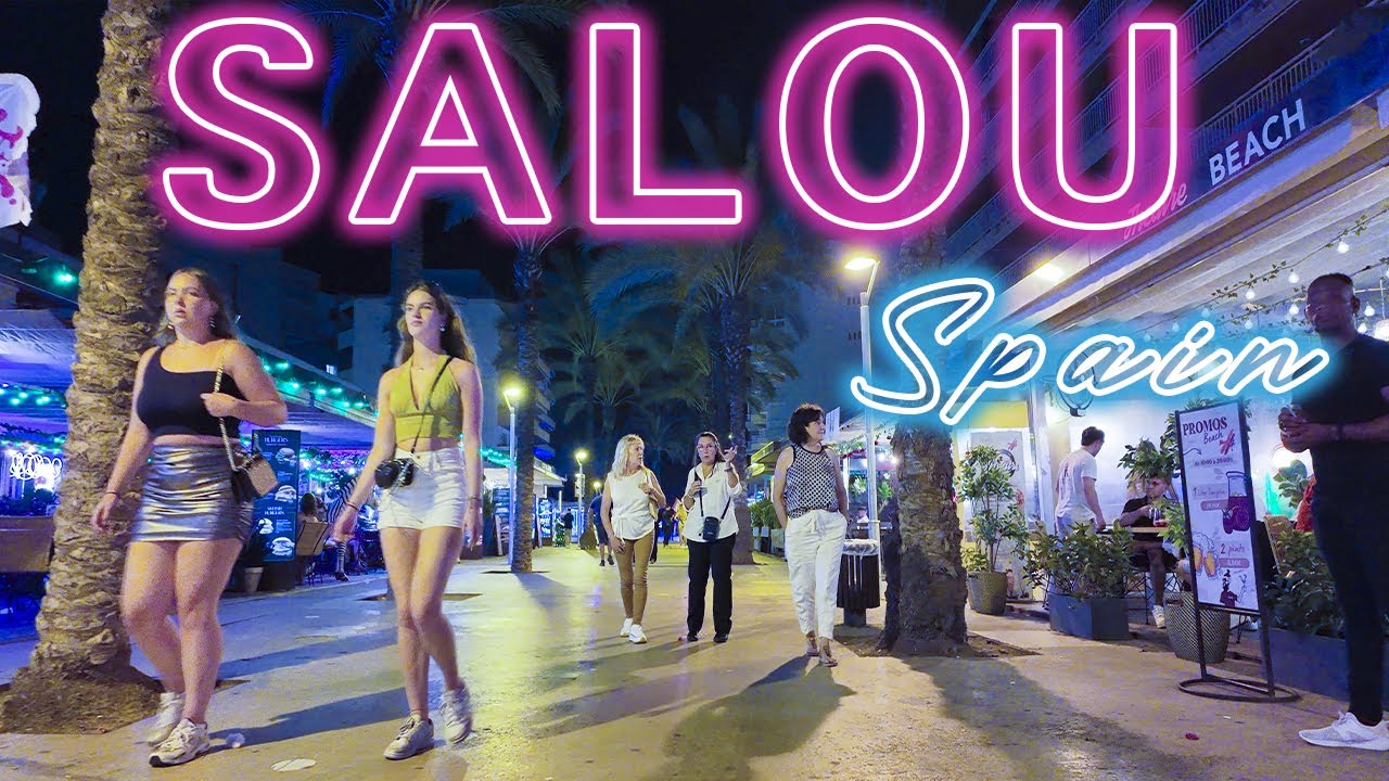 SALOU SPAIN NIGHT WALKING TOUR - Salou Nightlife FRIDAY, JULY 5, 2024  Tour 4k HDR