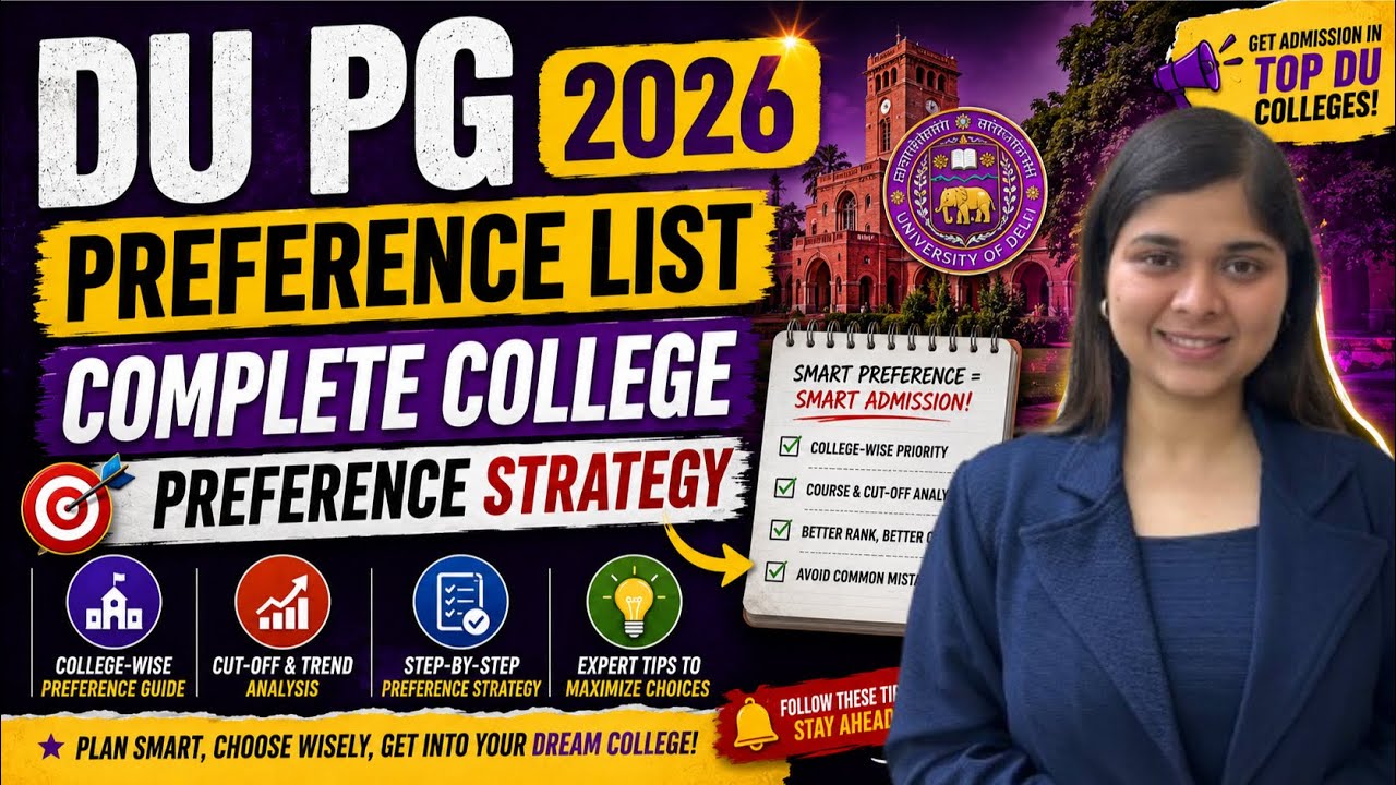 DU PG Preference List 2026 | Complete College Preference Strategy | CUET PG 2026 Counselling
