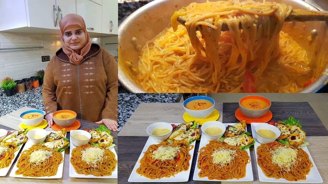 سباكيتي اللي كانو عليها طلبات كثيرة فالانستغرام صورتها بالتفصيل مع شوربة العدس كلها فيتامينات