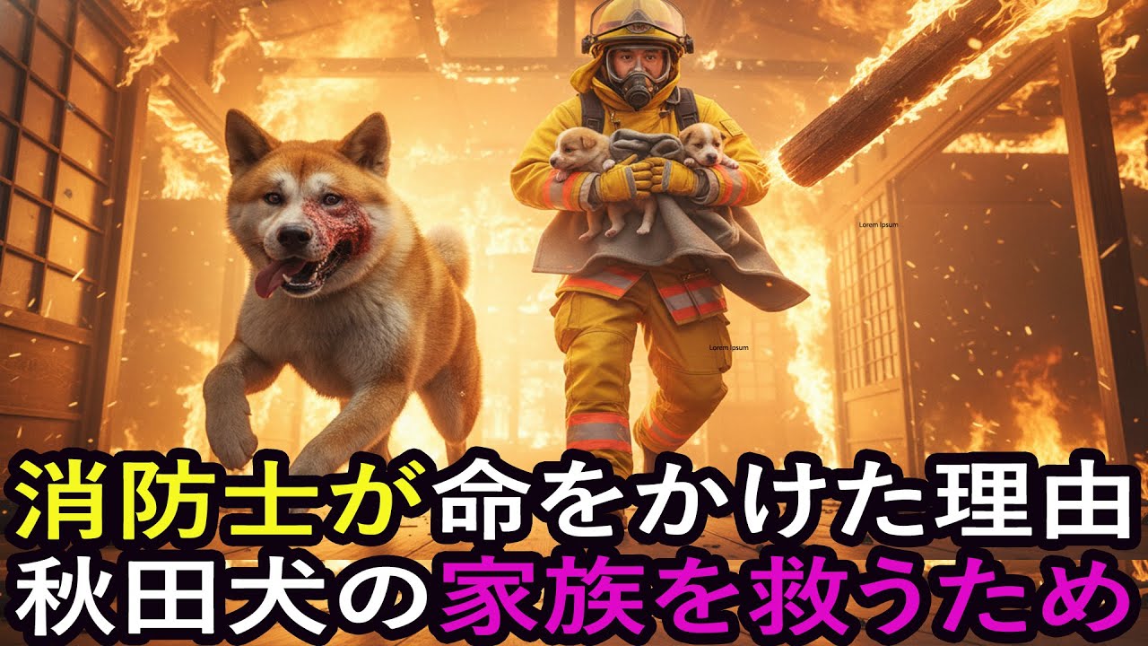 山火事から秋田犬の家族を救出した消防士―3ヶ月後、消防署に届いた贈り物に涙が止まらない