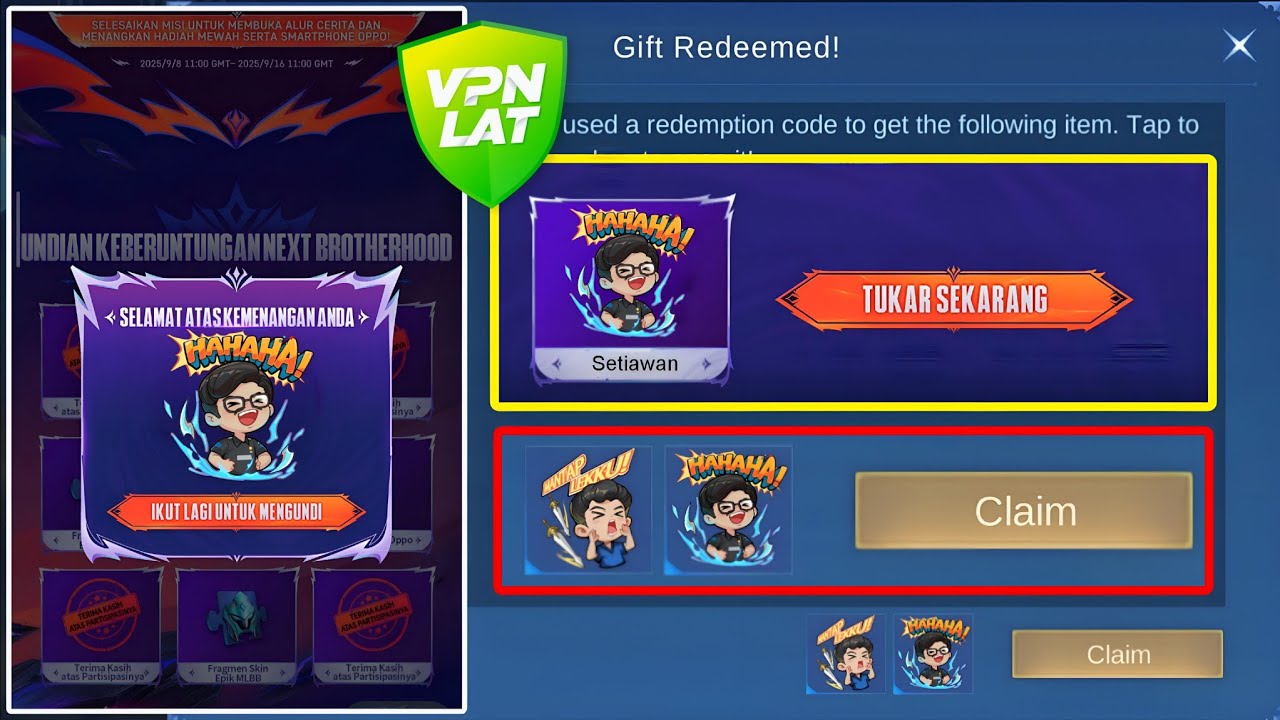 HOW TO CLAIM FREE OURA & ARE SETIAWAN EMOTE REDEEM CODES USING VPN 