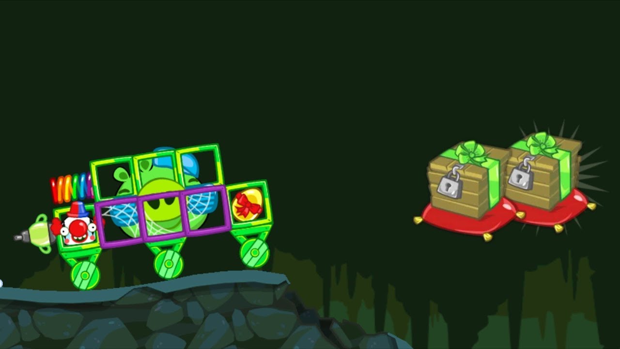 Bad Piggies - KING PIG RIDING ON A HEAVY CAR TO TAKE CRATE!!
