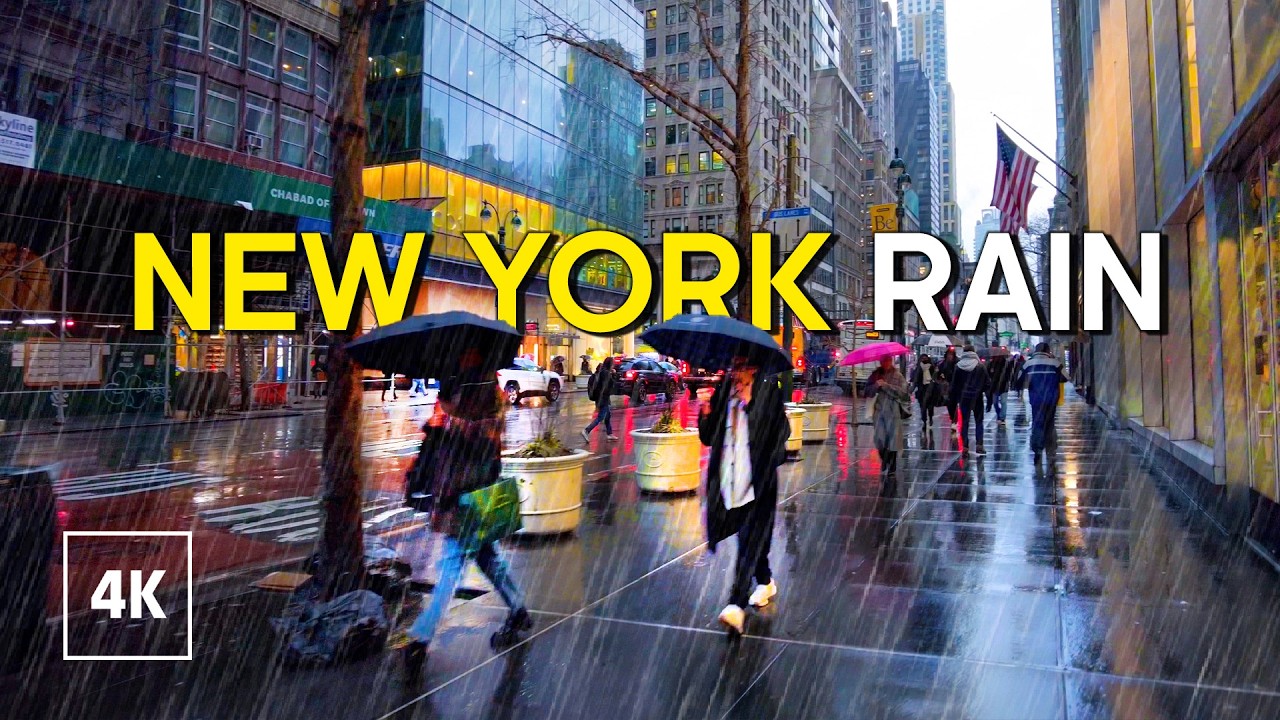 Rain Walk in NEW YORK ☔ 5th Avenue, MANHATTAN Walking Tour