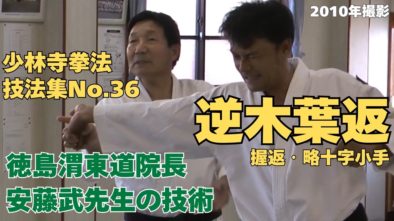 vol.60【少林寺拳法　Shorinji Kempo　徳島】師　藤田武夫先生　技法集　No.36　徳島渭東道院　安藤武先生の技法　握返・逆木葉返・略十字小手・変化技・護身術・技術指導　2010年撮影