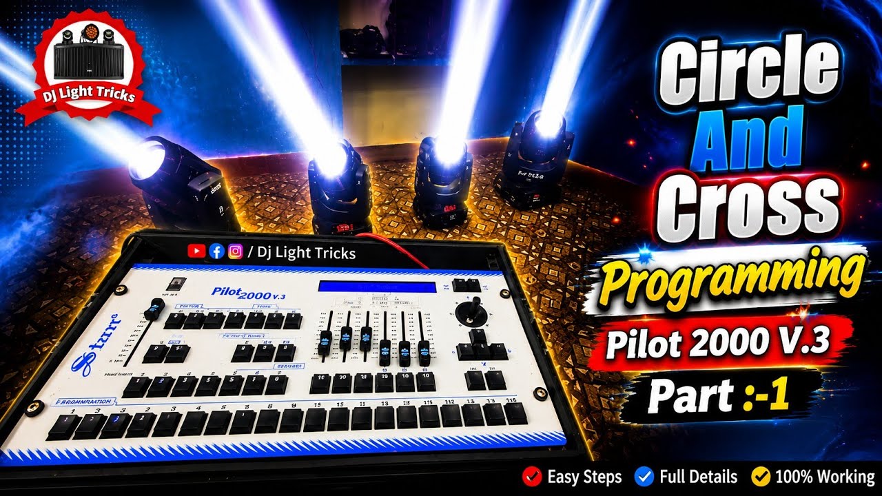 4 Sharpy Light Programming In Pilot 2000 V.3 Part :-1 | Pilot 2000 Me Sharpy Setup | Dj Light Tricks