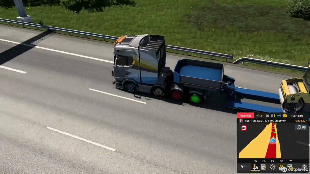 Euro Truck Simulator 2 - Erfurt To Szczecin  -  Cargo Service - Roller    Weight 8500 kg