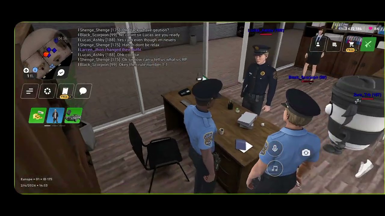 Police officers are helping new officer with the test