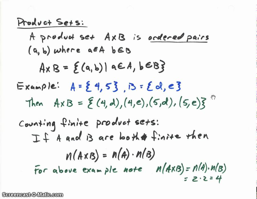 Counting Elements, Product Sets, Partitions