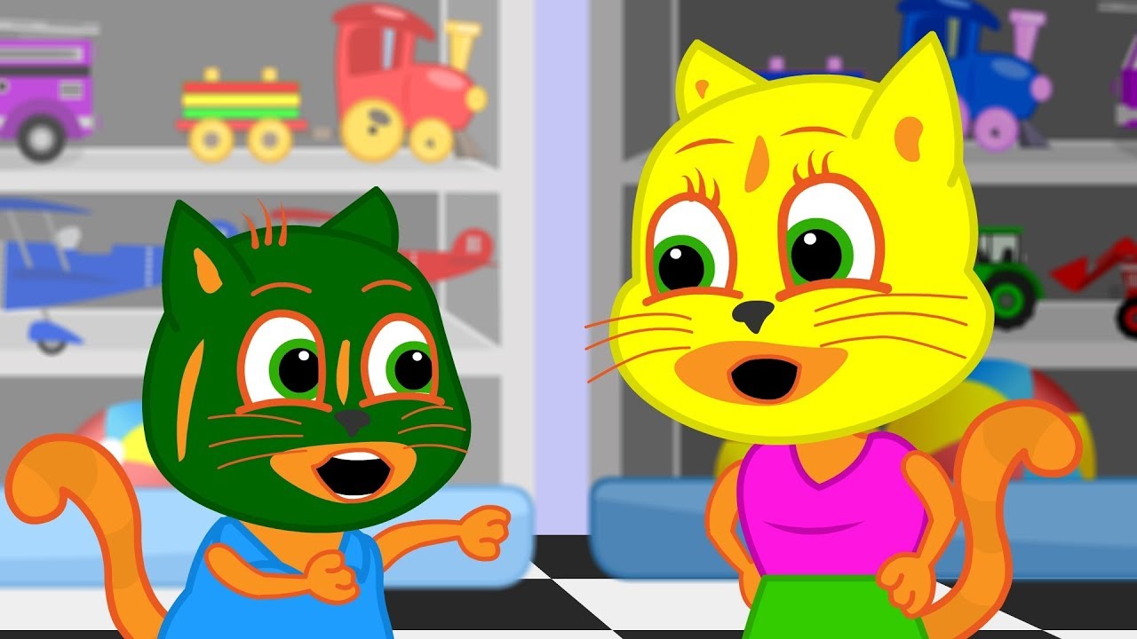 Família de Gatos - Máscaras de Rosto História Engraçada Desenho Animado em Português Brasil