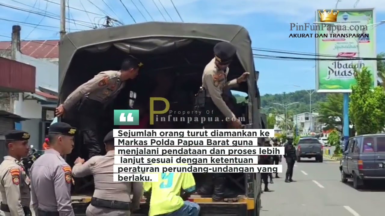 Operasi Pekat Mansinam I, Polda Papua Barat Tertibkan Aksi Bakar Ban di Perempatan Sanggeng