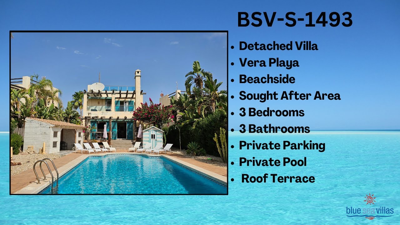 BSV-S-1493, Frontline Beach Villa for sale in Vera Playa, 750.000€ (SOLD)