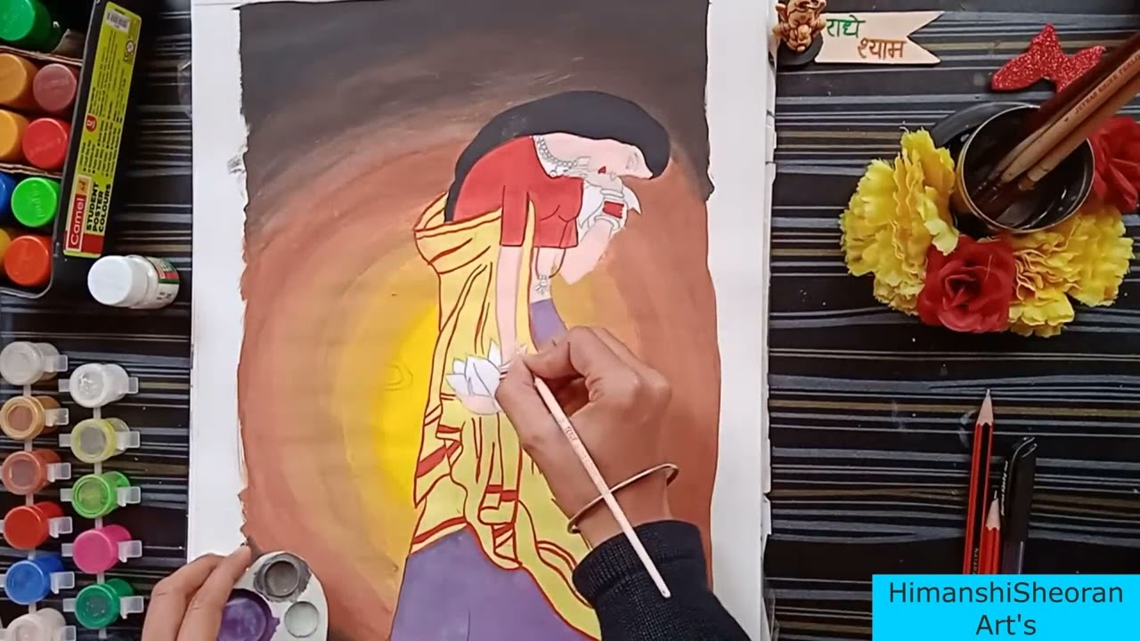 Radhika  painting class 12 |step by step tutorial for beginners|Himanshi Sheoran Art's❤️#painting