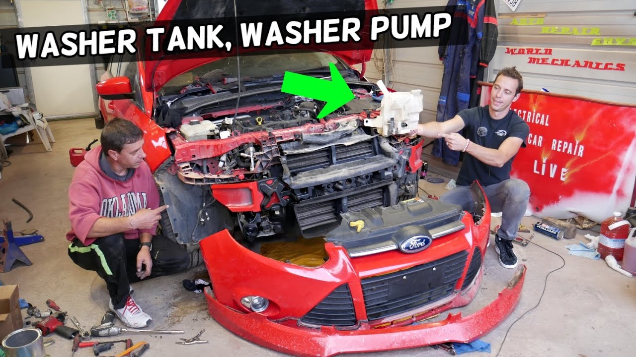 FORD FOCUS MK3 WINDSHIELD WASHER TANK RESERVOIR PUMP REPLACEMENT REMOVAL