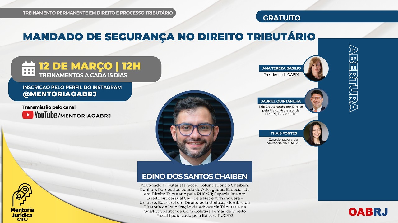 Mandado de segurança no direito tributário - Treinamento em Proc. Tributário - 12/03 - 12H