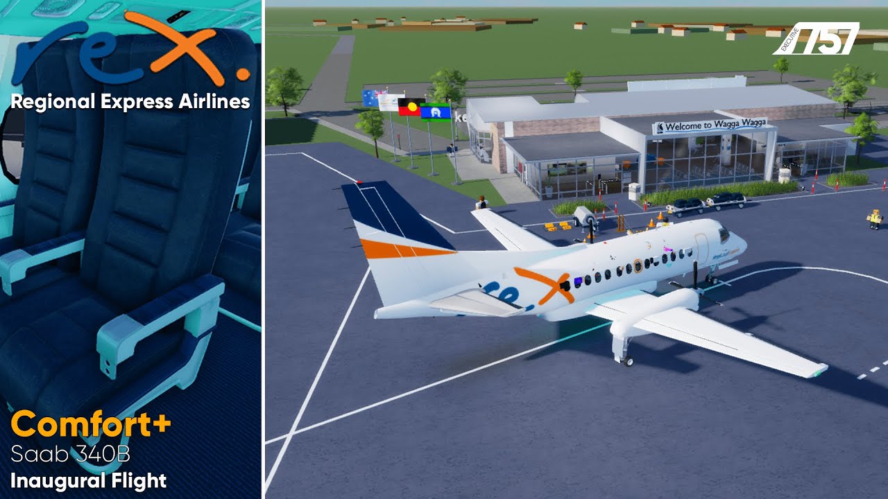 ROBLOX | REX Regional Express Airlines | Comfort+ | Saab 340B | Inaugural Flight